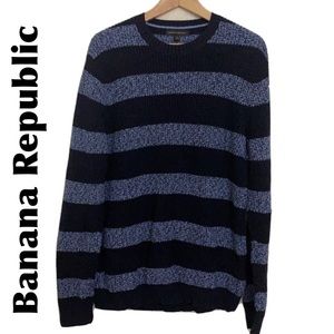🆕Banana republic crew neck stripes sweater Sz L